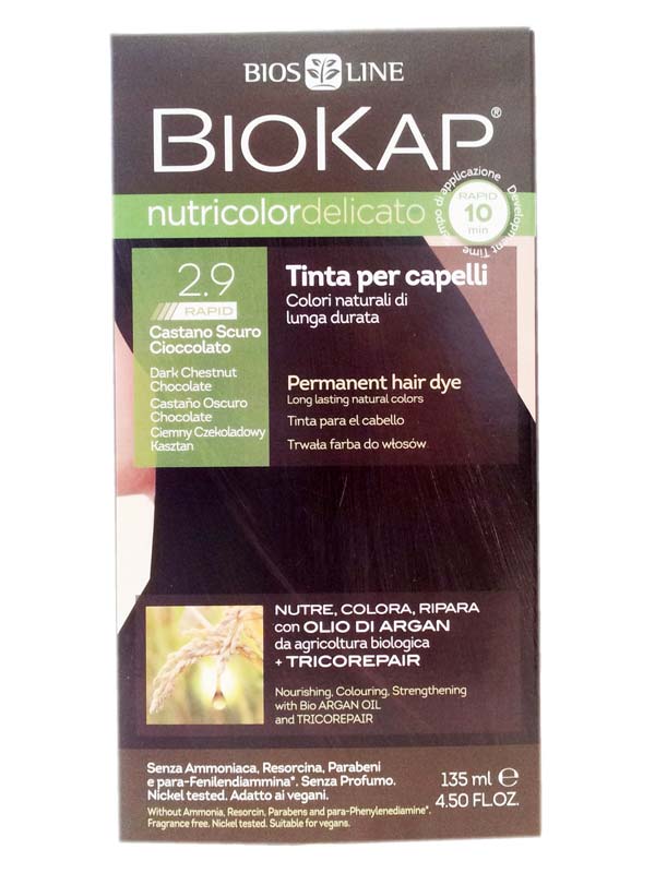 Biokap Nutricolor Delicato Rapid Tinta 29 Castano Scuro Cioccolato 135 Ml