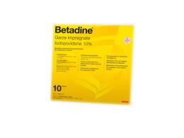 BETADINE*10 garze 10 cm x 10 cm 250 mg