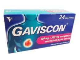 GAVISCON*24 cpr mast 500 mg + 267 mg menta