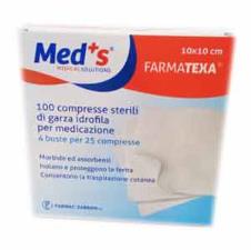 GARZA COMPRESSA IDROFILA MEDS FARMATEXA 2/8 10X10CM 100 PEZZI