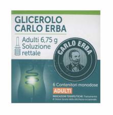 GLICEROLO CARLO ERBA SOLUZIONE RETTALE PER ADULTI 6 CONTENITORI MONODOSE DA 6,75 G